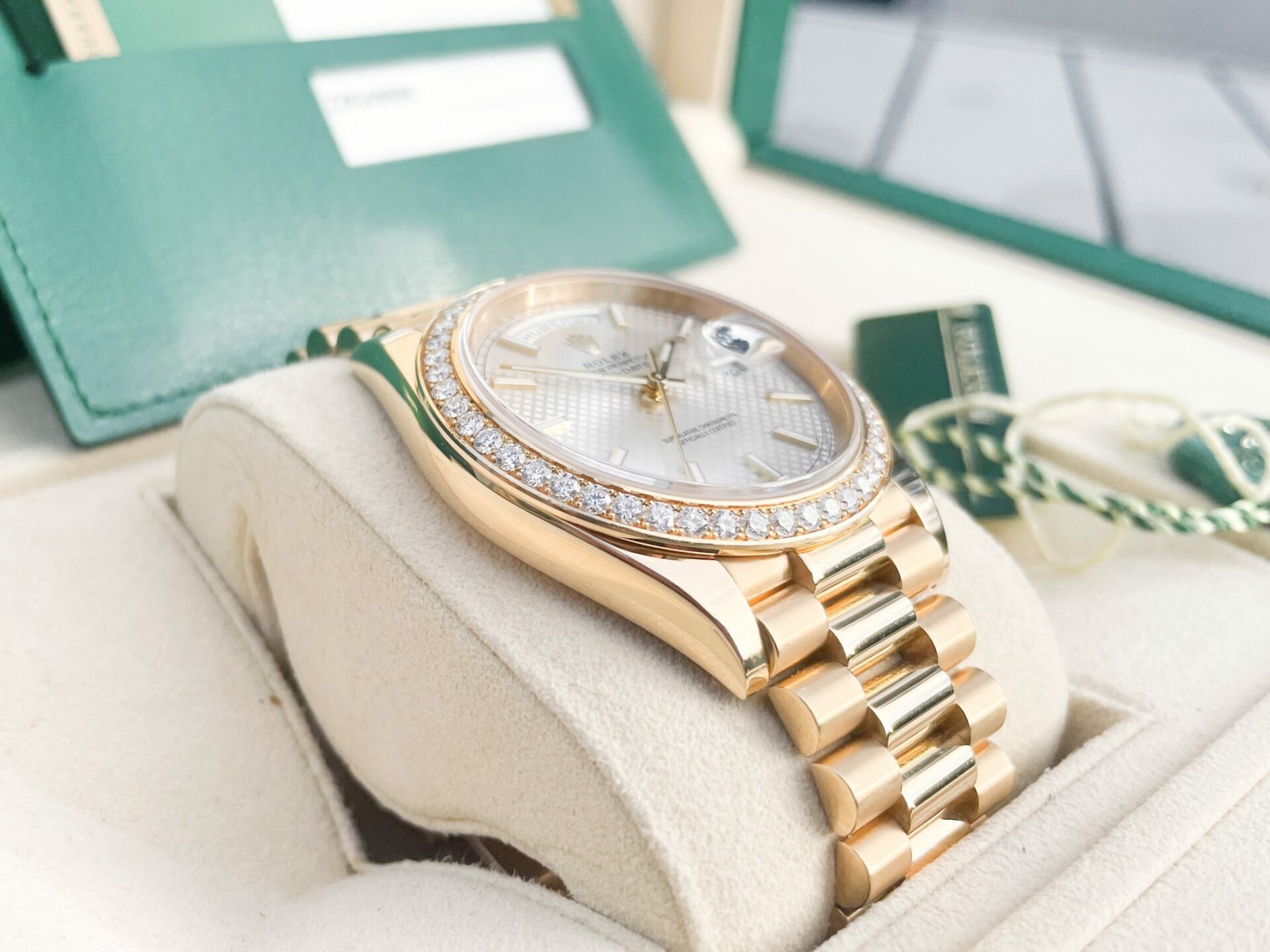 2018 Rolex Day-Date 40mm Factory Diamond Bezel - Image 3