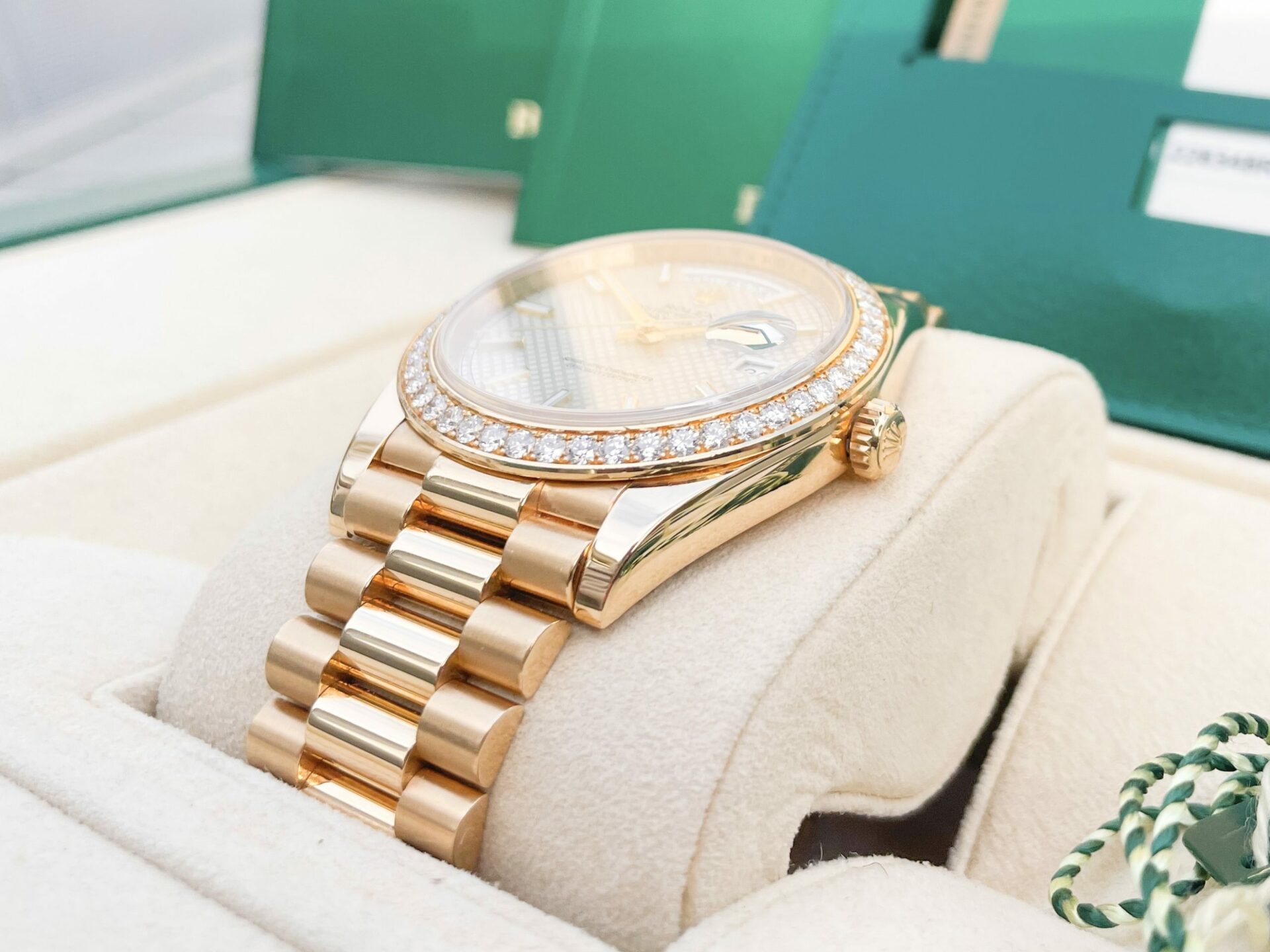 2018 Rolex Day-Date 40mm Factory Diamond Bezel - Image 4