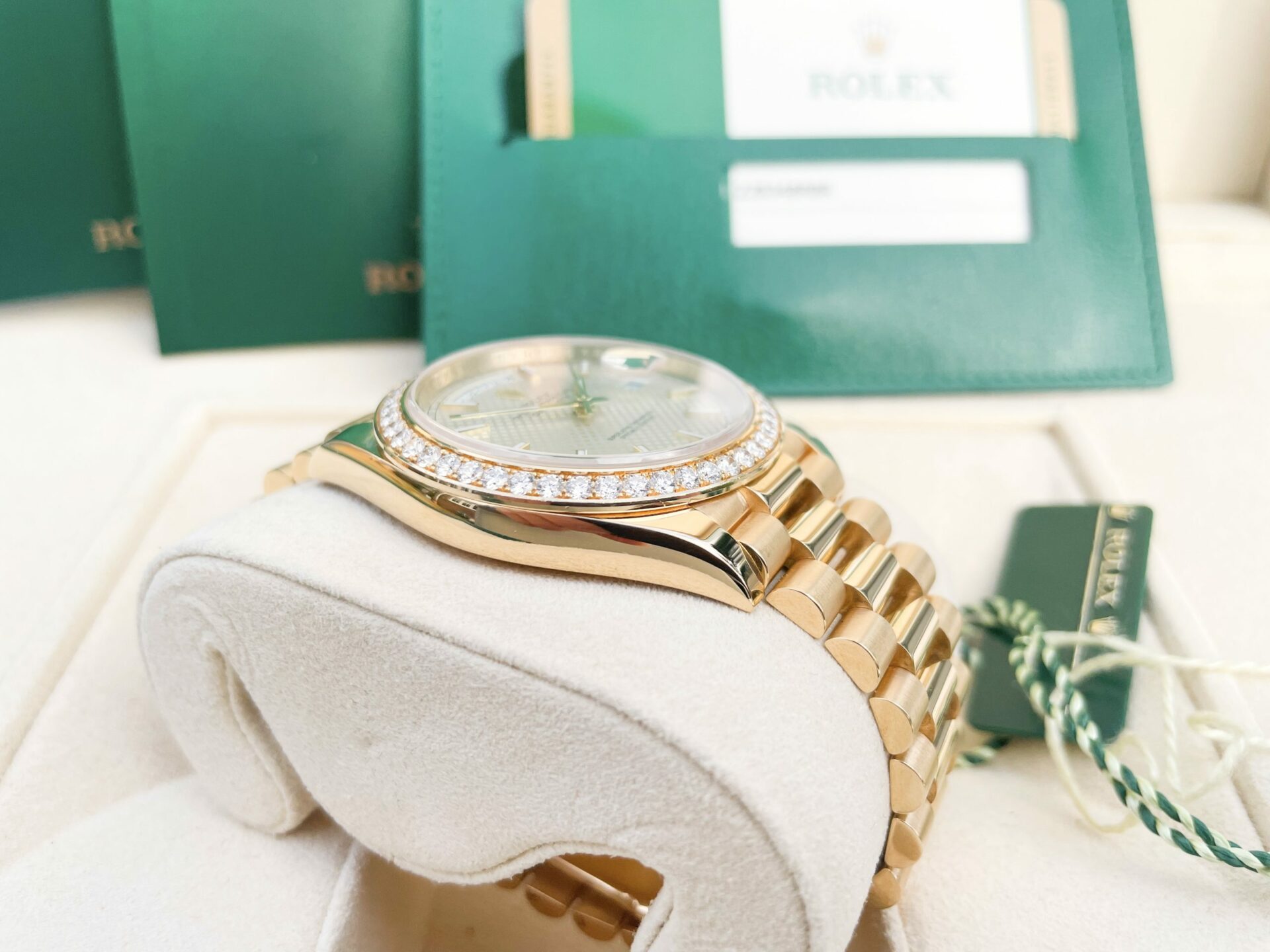 2018 Rolex Day-Date 40mm Factory Diamond Bezel - Image 6
